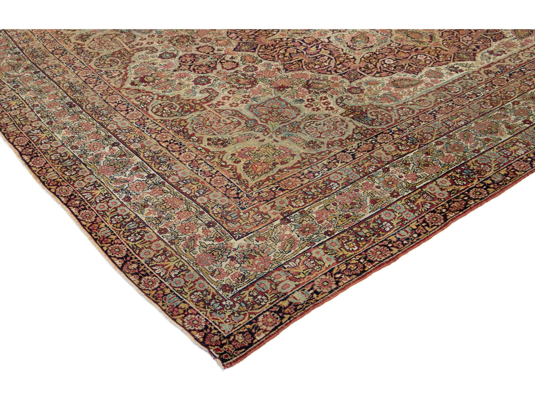 Antique Kerman Wool Rug  10 X 13
