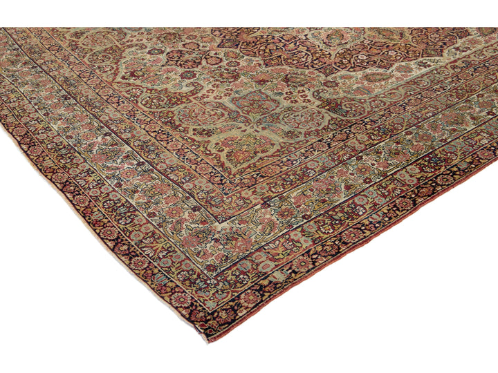 Antique Kerman Wool Rug  10 X 13