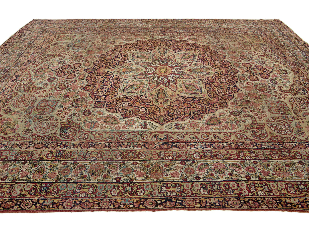 Antique Kerman Wool Rug  10 X 13