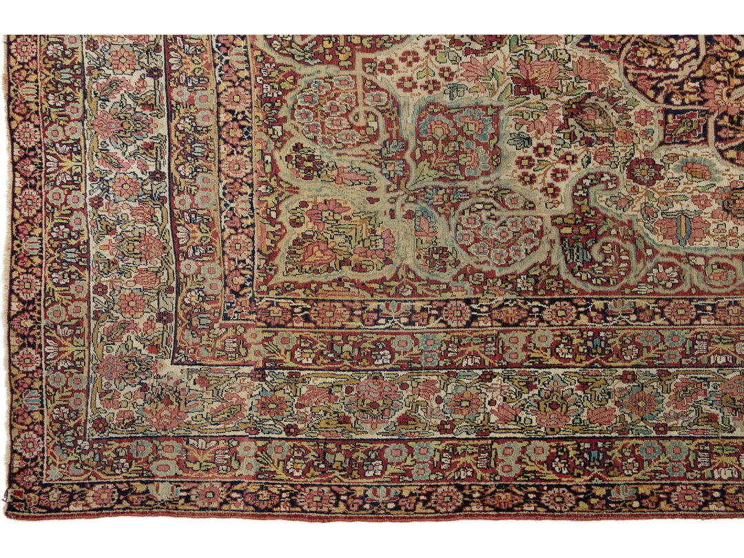 Antique Kerman Wool Rug  10 X 13