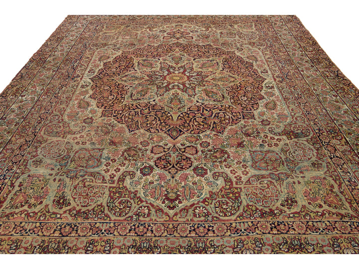 Antique Kerman Wool Rug  10 X 13