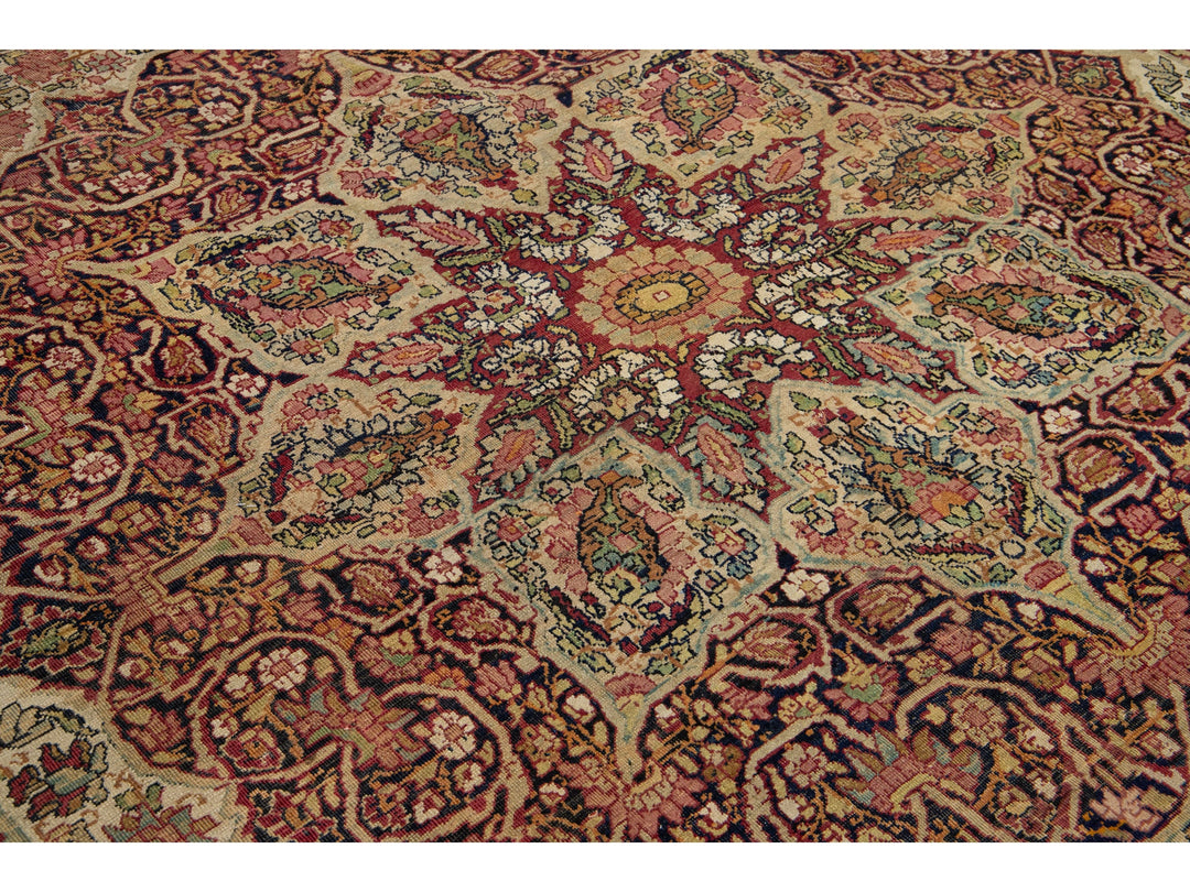 Antique Kerman Wool Rug  10 X 13