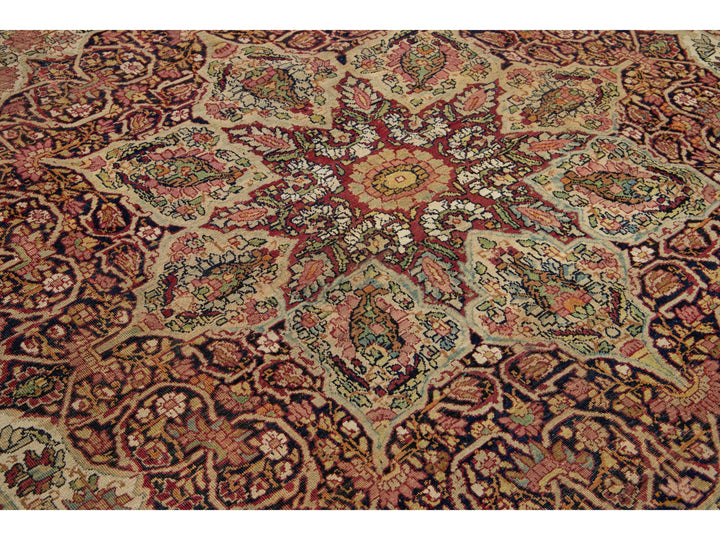 Antique Kerman Wool Rug  10 X 13