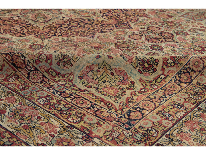 Antique Kerman Wool Rug  10 X 13