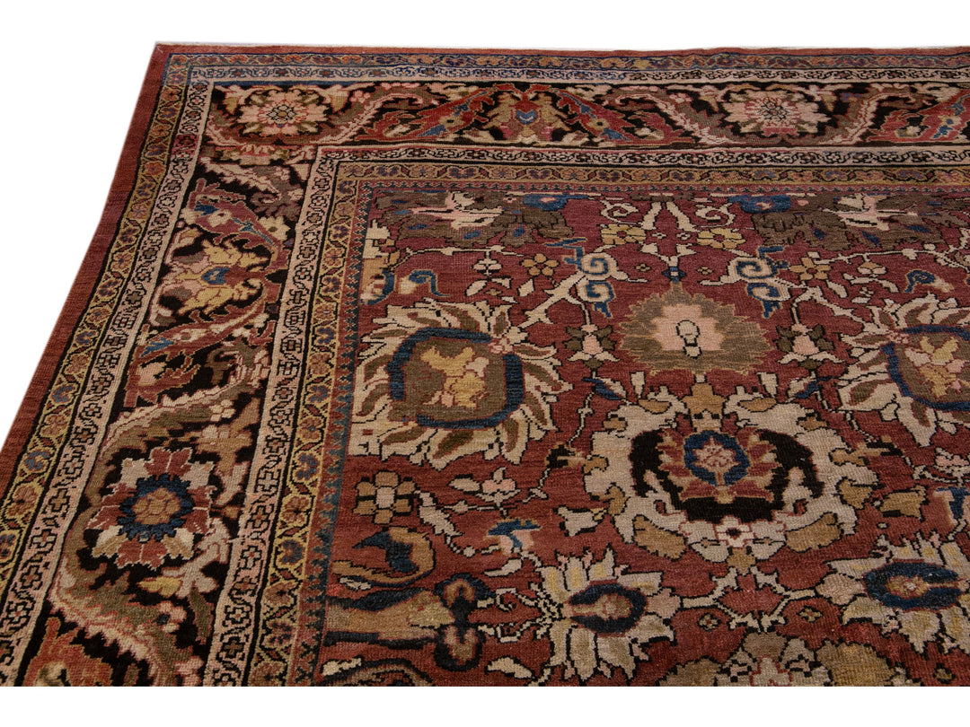Antique Sultanabad Wool Rug 14 X 17