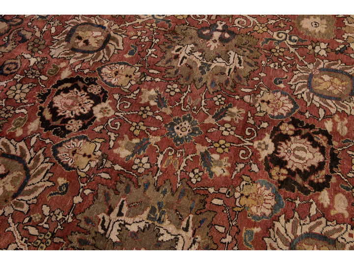 Antique Sultanabad Wool Rug 14 X 17