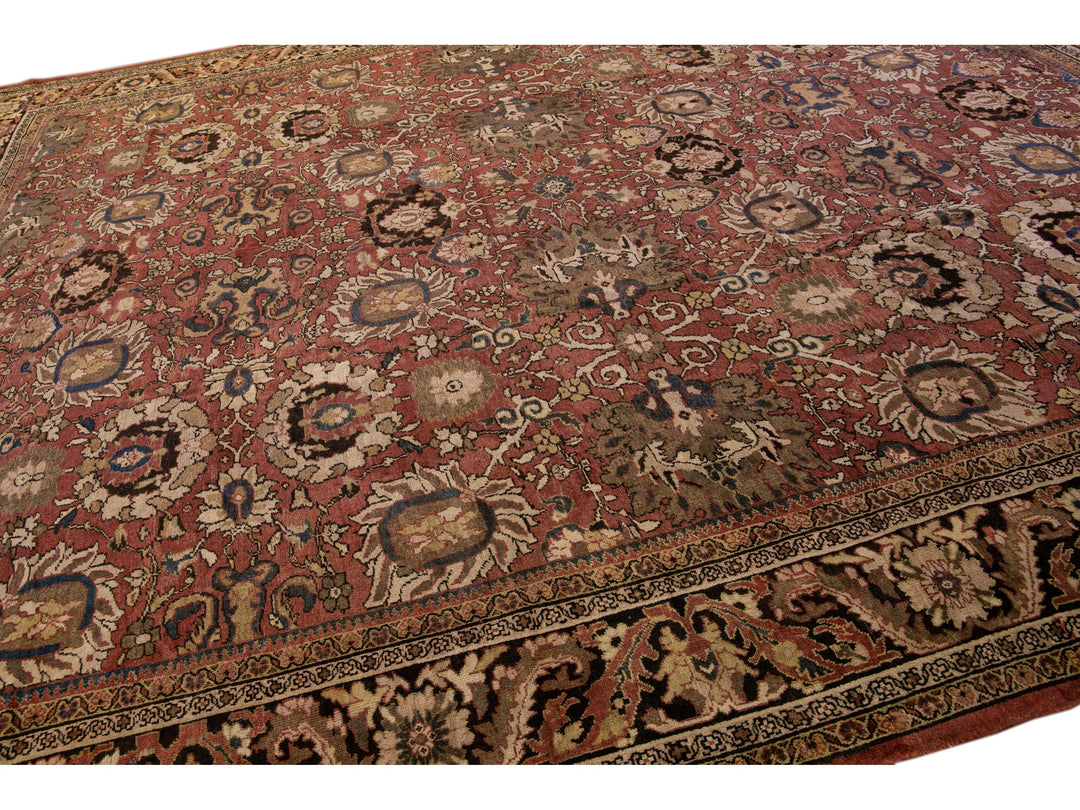 Antique Sultanabad Wool Rug 14 X 17