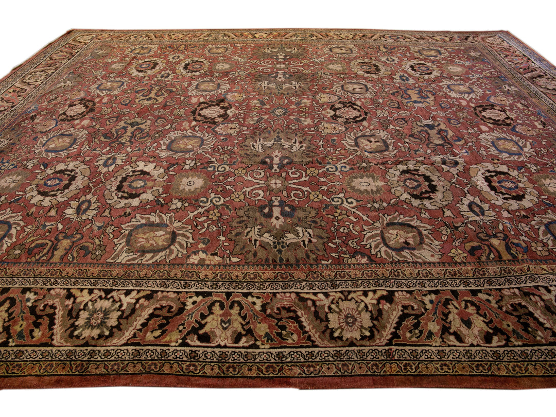 Antique Sultanabad Wool Rug 14 X 17