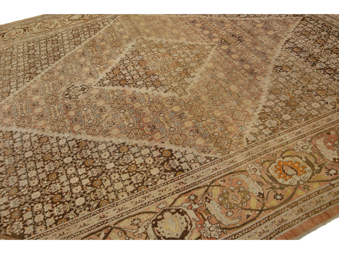 Antique Tabriz Wool Rug 10 X 13