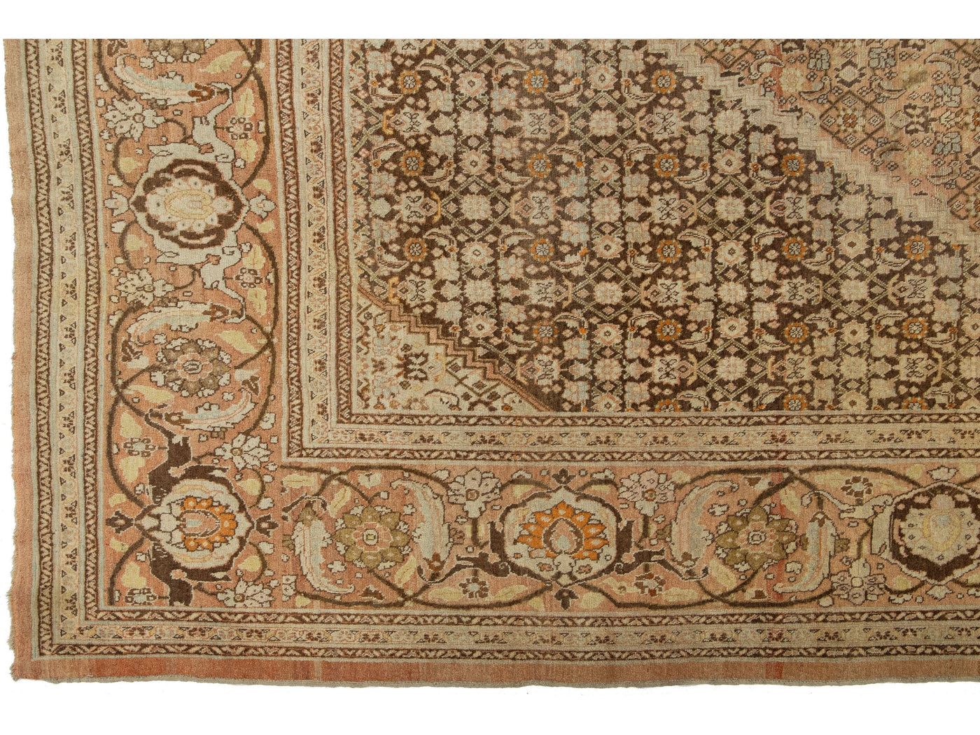 Antique Tabriz Wool Rug 10 X 13