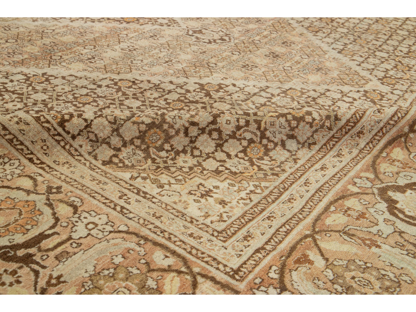 Antique Tabriz Wool Rug 10 X 13