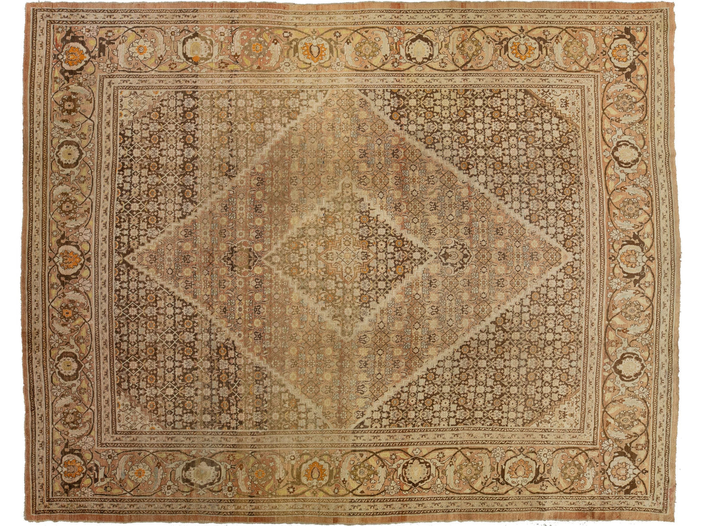 Antique Tabriz Wool Rug 10 X 13