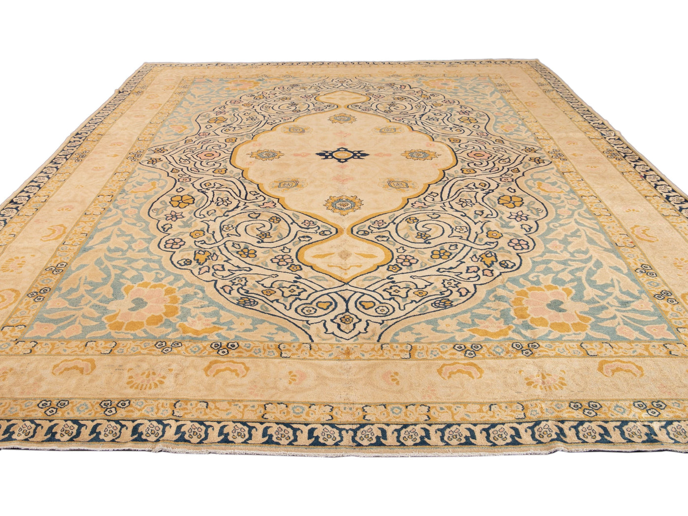 Antique Tabriz Wool Rug 11 X 15