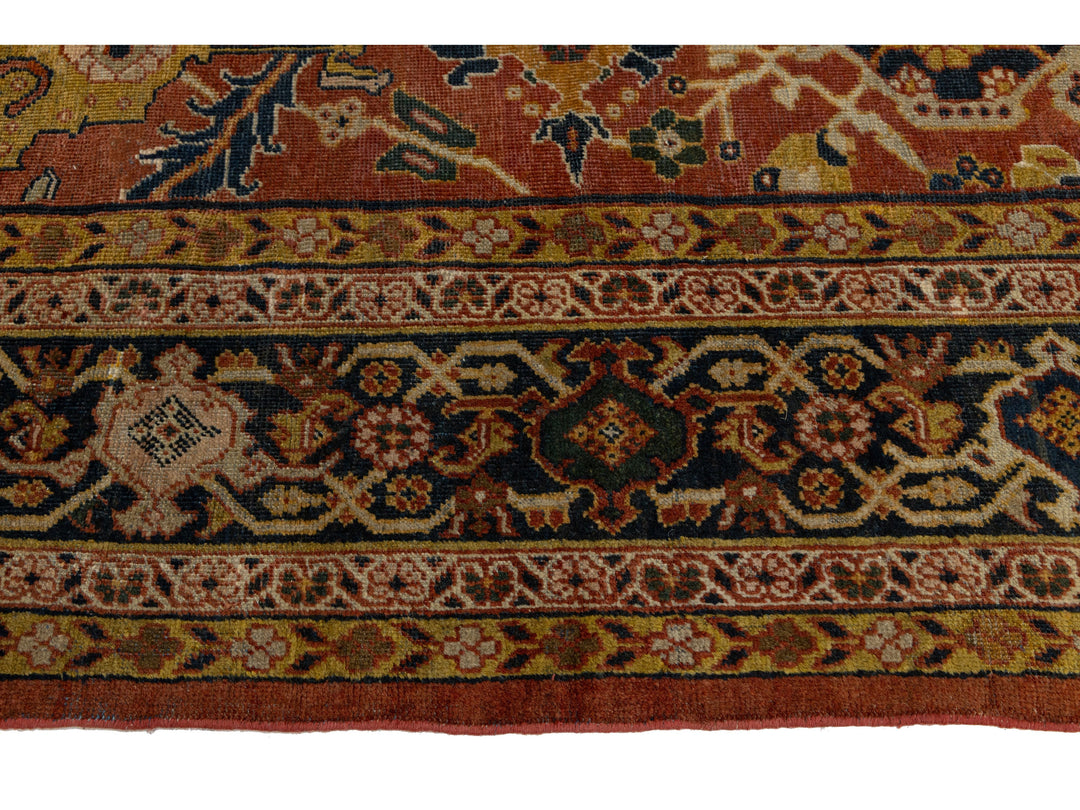 Antique Mahal Wool Rug 16 X 22