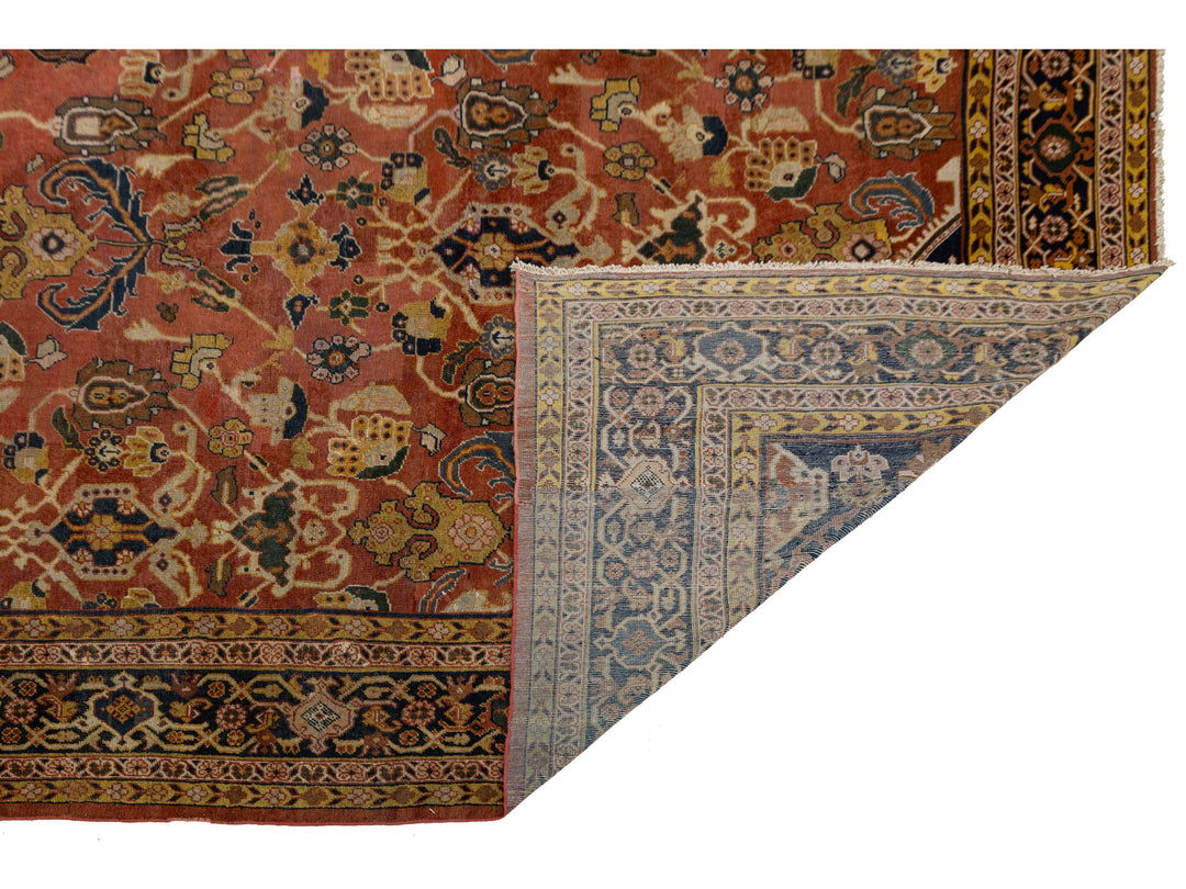 Antique Mahal Wool Rug 16 X 22