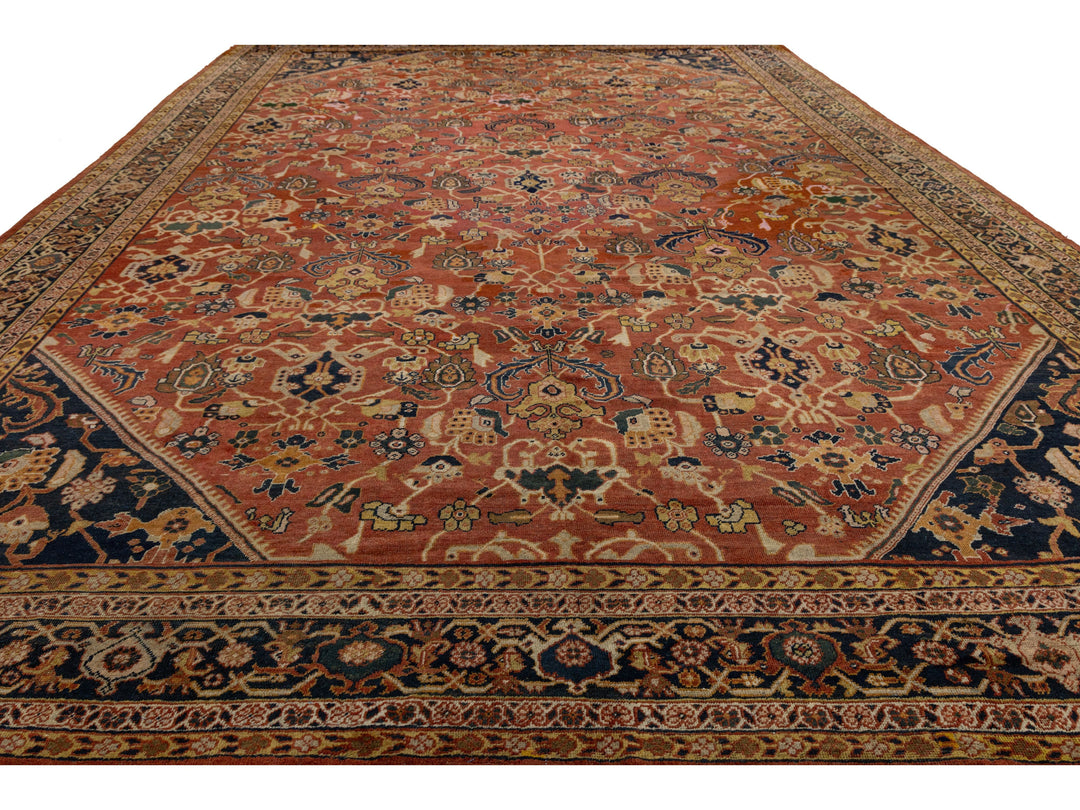 Antique Mahal Wool Rug 16 X 22