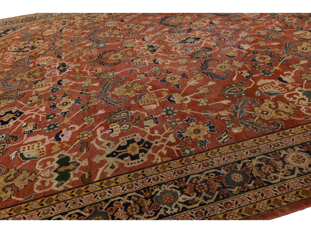 Antique Mahal Wool Rug 16 X 22