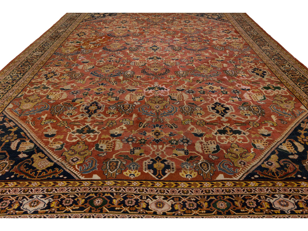 Antique Mahal Wool Rug 16 X 22