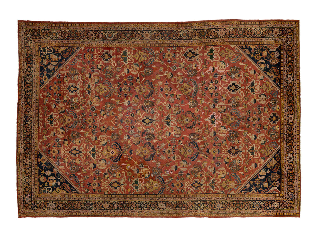 Antique Mahal Wool Rug 16 X 22