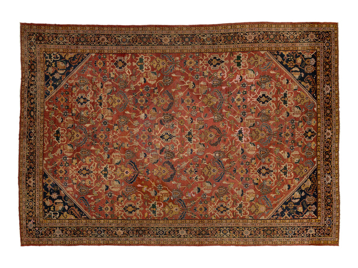 Antique Mahal Wool Rug 16 X 22