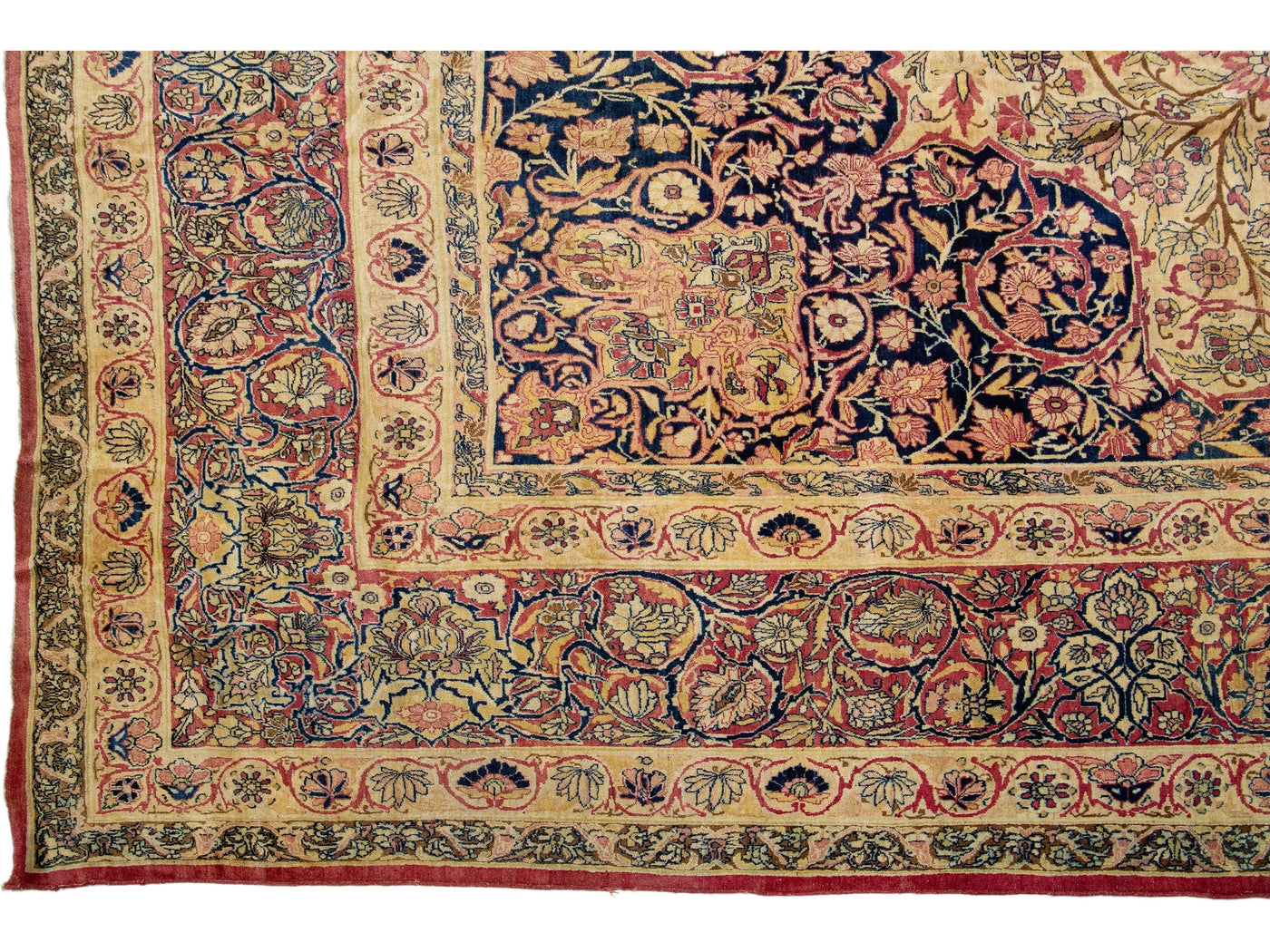 Antique Kerman Wool Rug  14 X 20