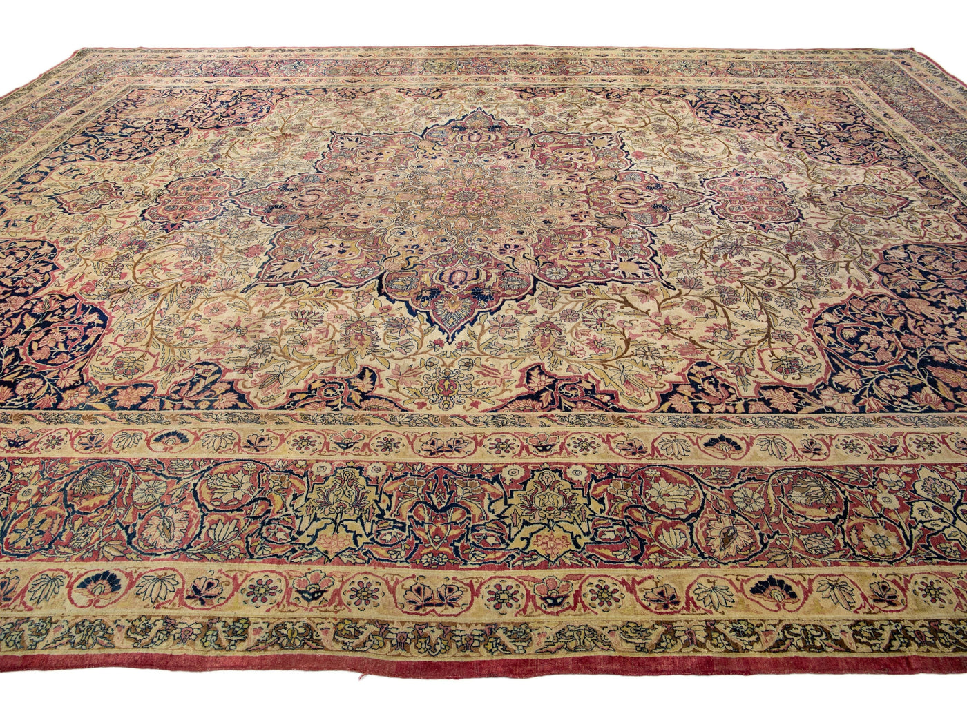 Antique Kerman Wool Rug  14 X 20