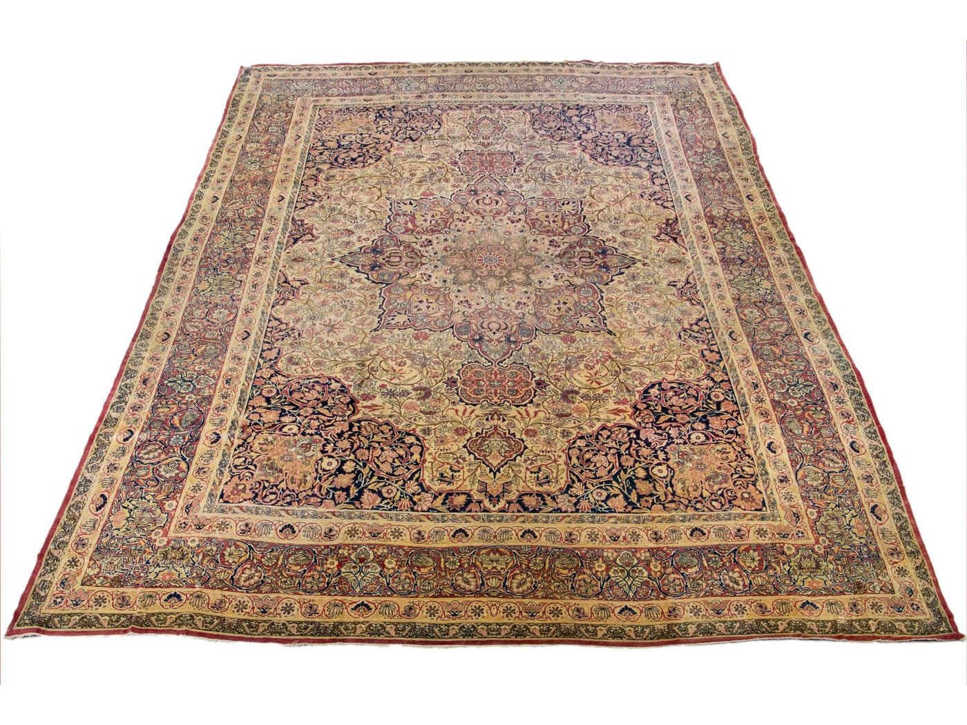 Antique Kerman Wool Rug  14 X 20