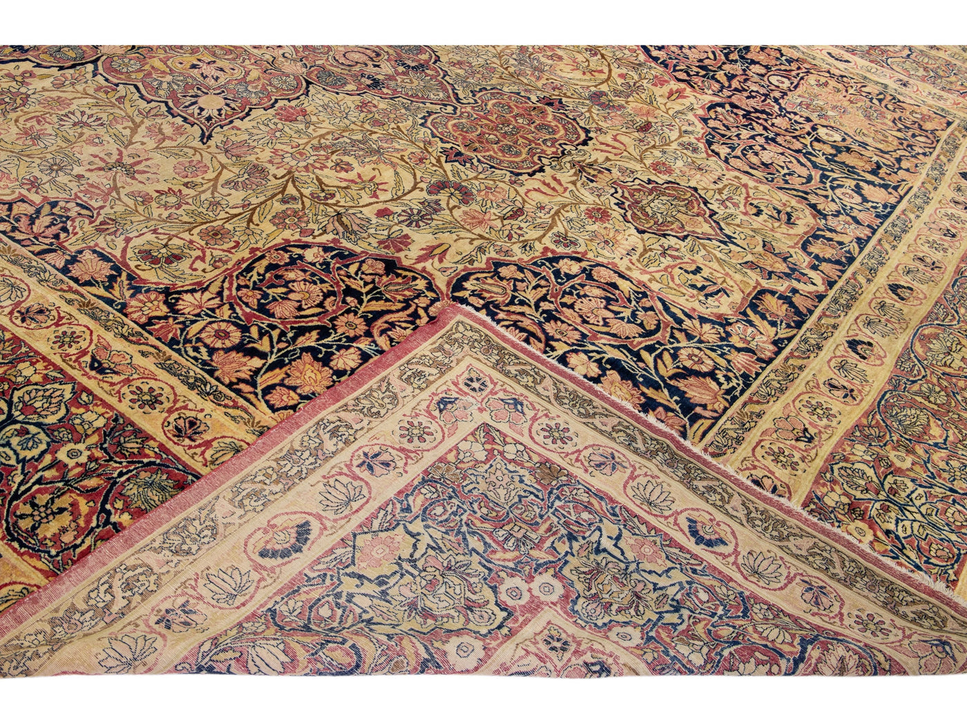 Antique Kerman Wool Rug  14 X 20