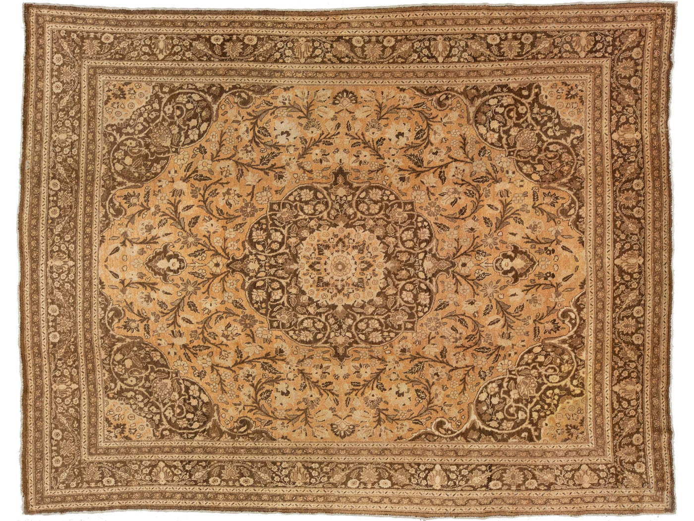 Antique Tabriz Wool Rug 10 X 12