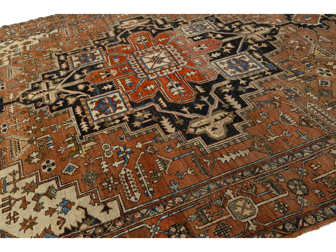 Antique Serapi Wool Rug 10 X 13