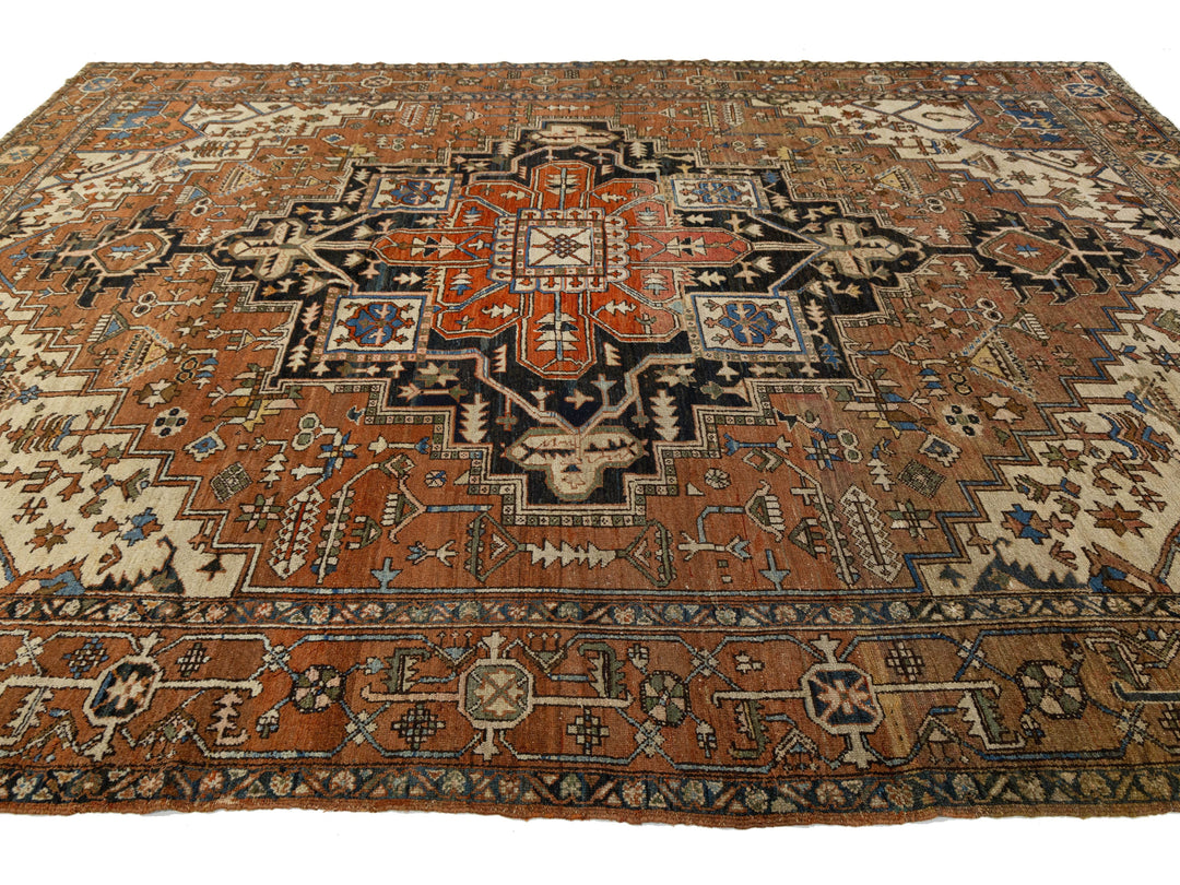 Antique Serapi Wool Rug 10 X 13