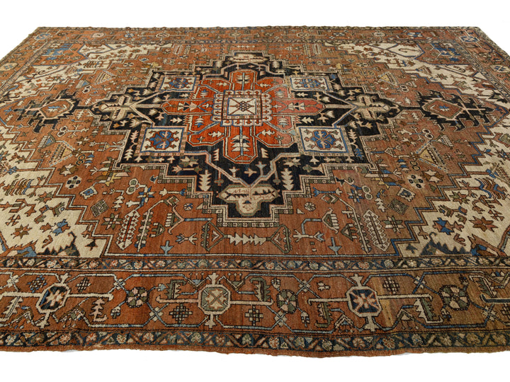 Antique Serapi Wool Rug 10 X 13