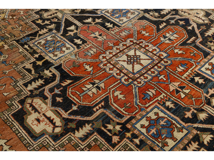 Antique Serapi Wool Rug 10 X 13