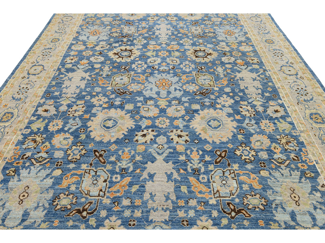 Modern Oushak Wool Rug 9 X 12