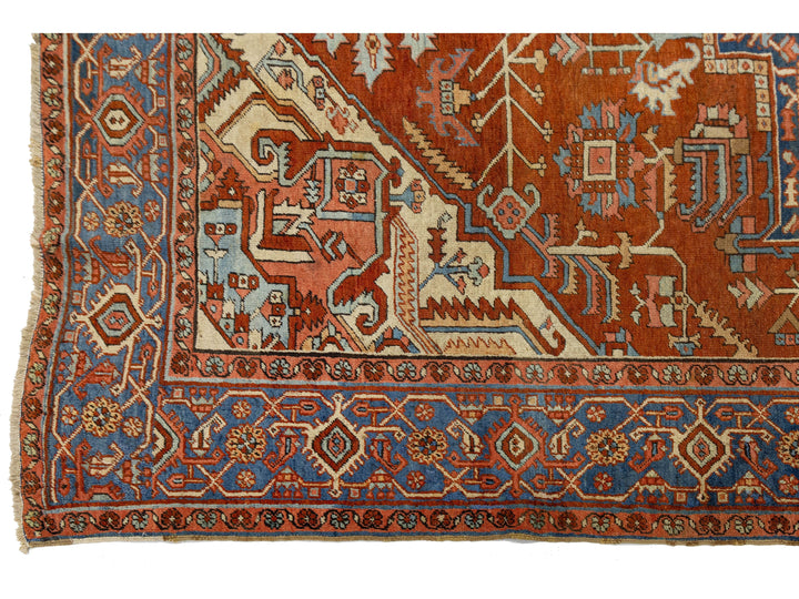 Antique Persian Heriz Wool Rug 9 X 13