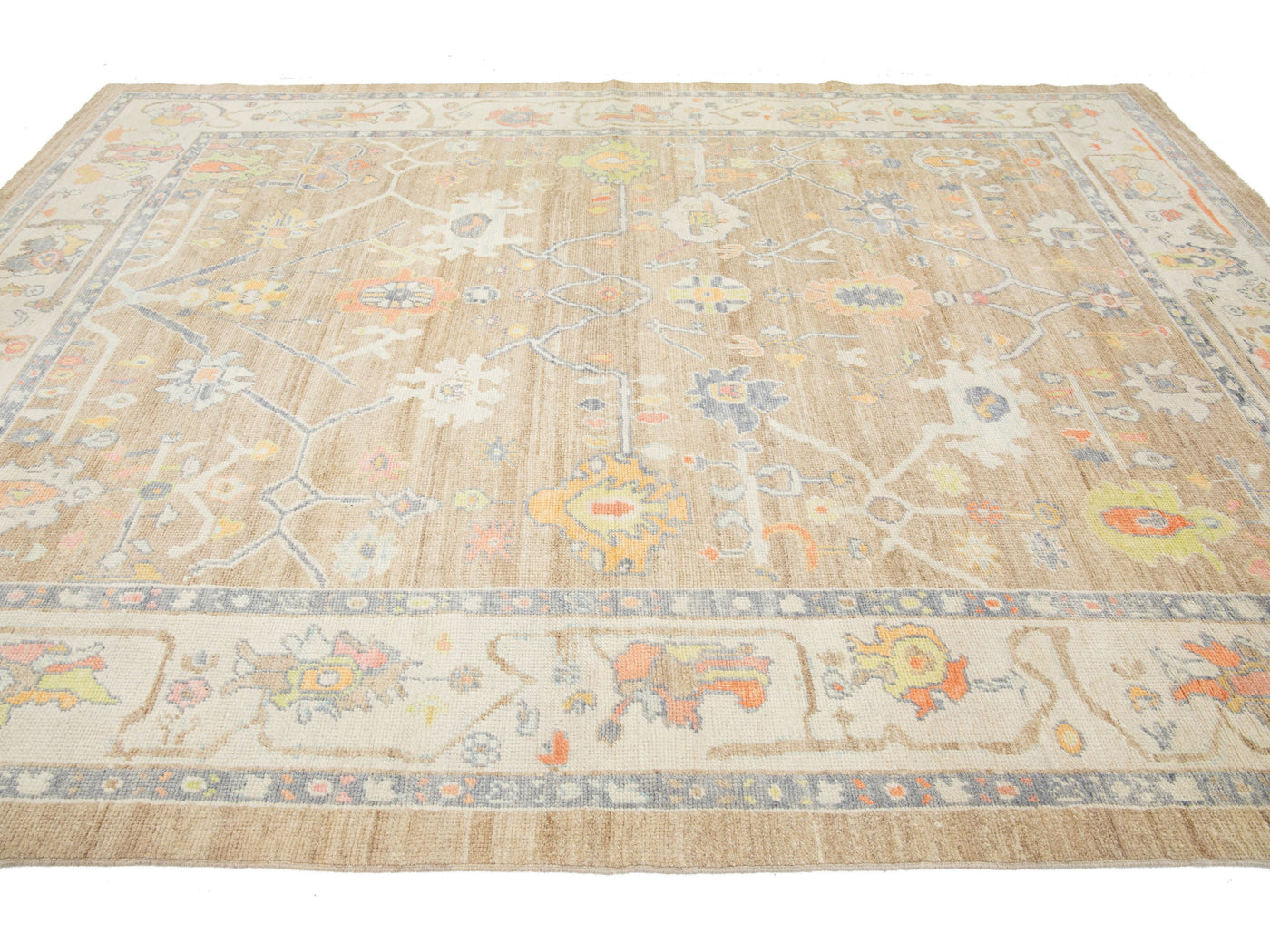 Modern Oushak Wool Rug 9 X 12