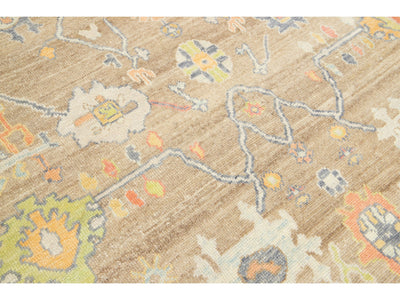 Modern Oushak Wool Rug 9 X 12