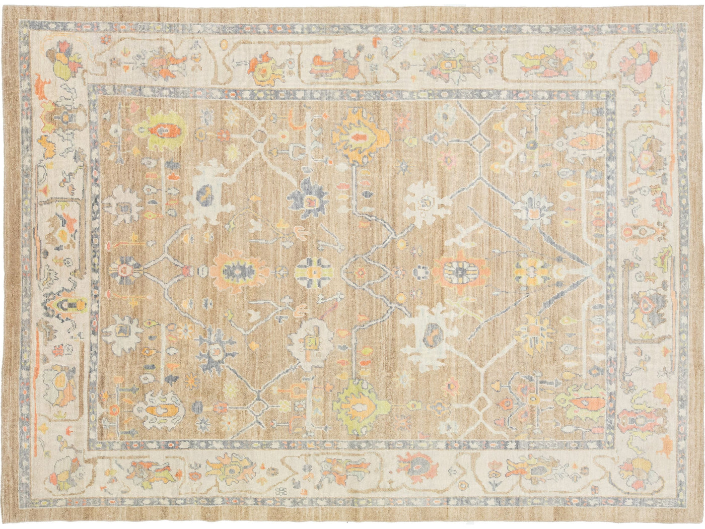 Modern Oushak Wool Rug 9 X 12