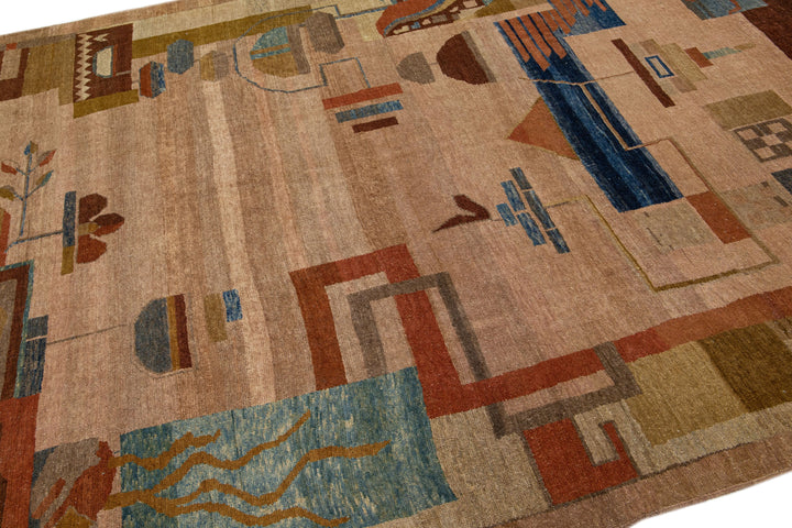 Vintage Arts & Crafts Wool Rug 8 X 11