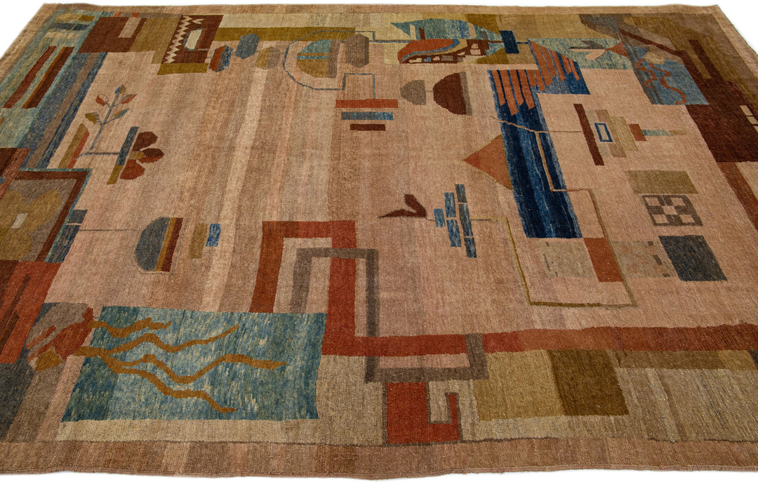 Vintage Arts & Crafts Wool Rug 8 X 11