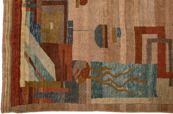 Vintage Arts & Crafts Wool Rug 8 X 11