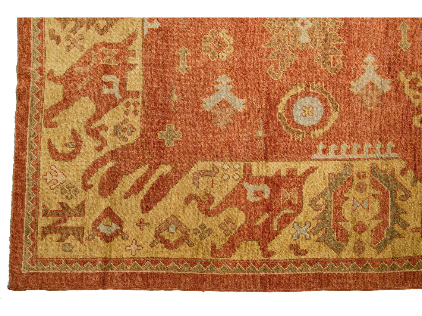 Modern Oushak Wool Rug 15 X 22