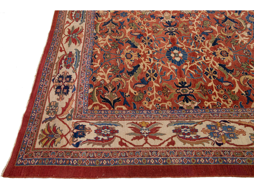 Antique Sultanabad Wool Rug 15 X 15