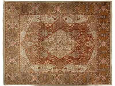 Antique Tabriz Wool Rug 11 X 14