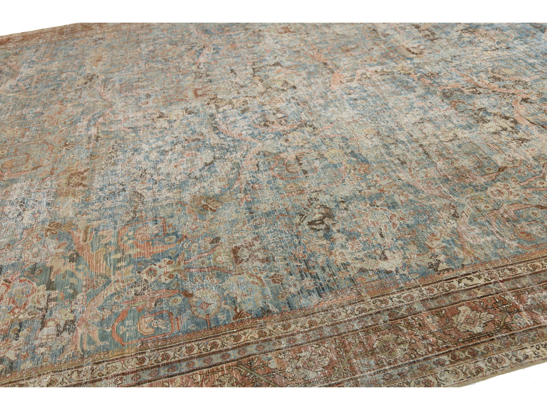 Antique Persian Mahal Wool Rug 14 X 20