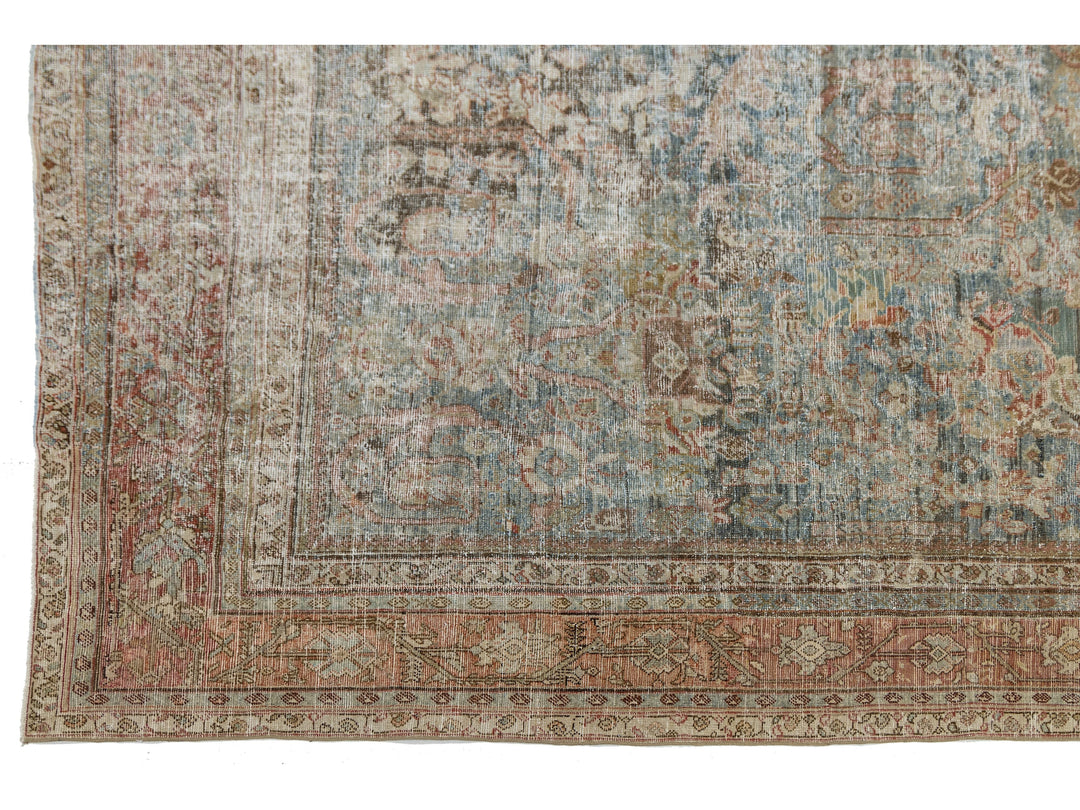 Antique Persian Mahal Wool Rug 14 X 20