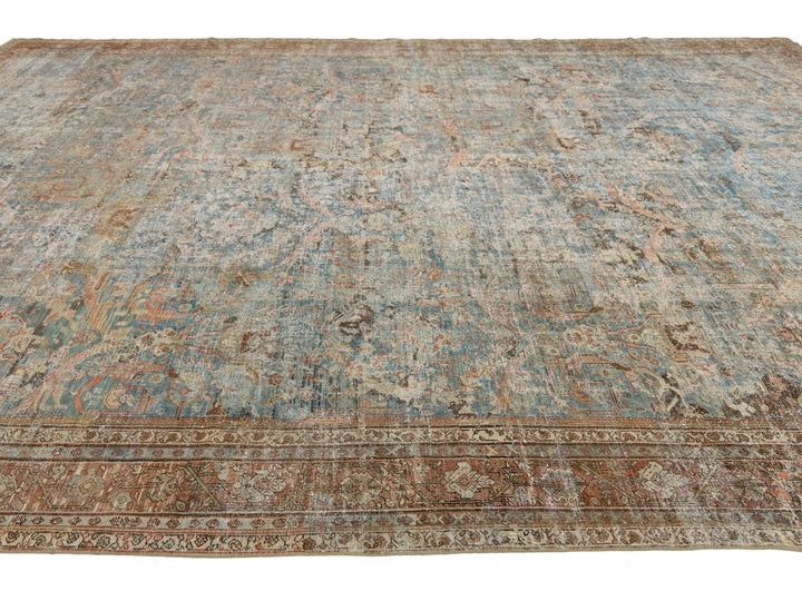 Antique Persian Mahal Wool Rug 14 X 20