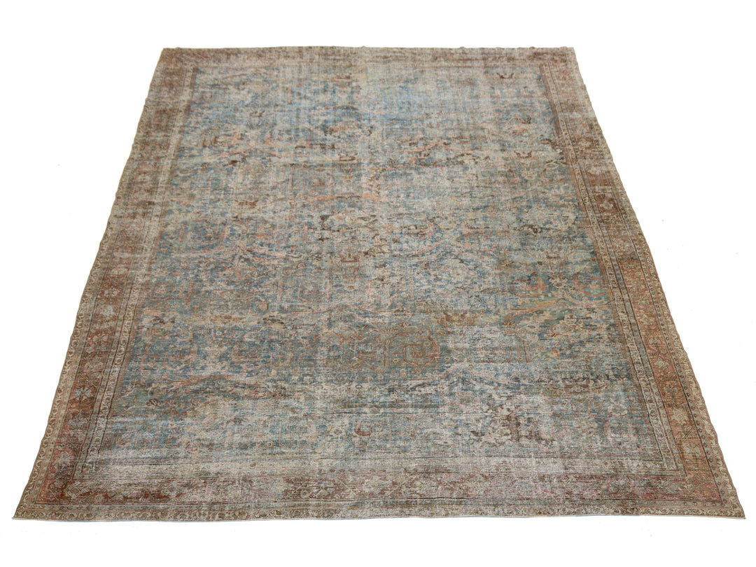 Antique Persian Mahal Wool Rug 14 X 20