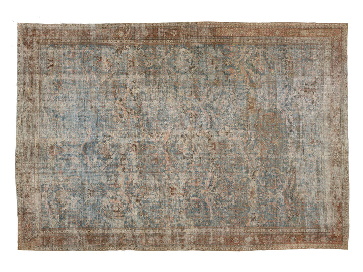 Antique Persian Mahal Wool Rug 14 X 20