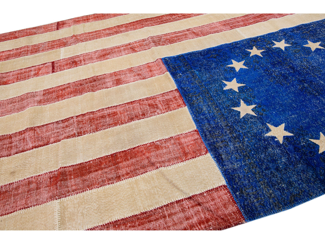 Vintage Patchwork Wool Rug 9 X 12